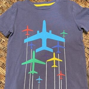 Mini Boden Airplane Graphic Tee - Multicolor on Gray
